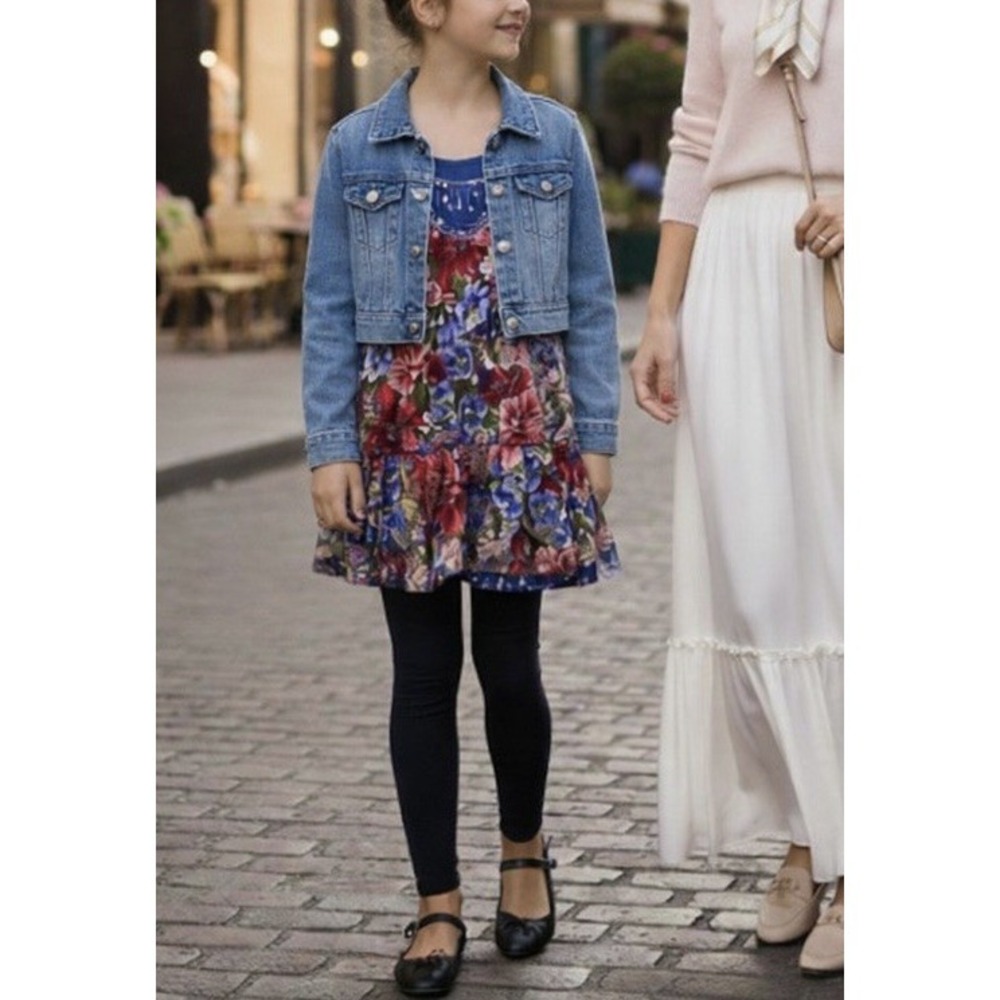 Catimini Parisian Boho Ruffle Boutique Floral Dress NWT Girls 14